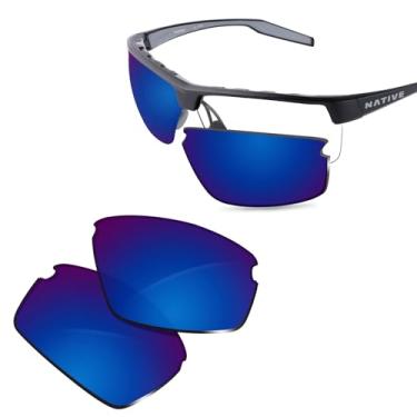 Imagem de Glintbay Lentes de óculos de sol de substituição 100% precisas para Native Hardtop Ultra XP 71 mm, Espelhado azul de aço polarizado, Small