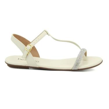 Imagem de Sandalia Beira Rio Original Rasteira Brilho Feminino 768, 36, Off, Whi