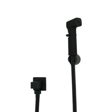 Imagem de Ducha Higiênica Abs Black Matte Com Registro Quadrado - AMG Metais