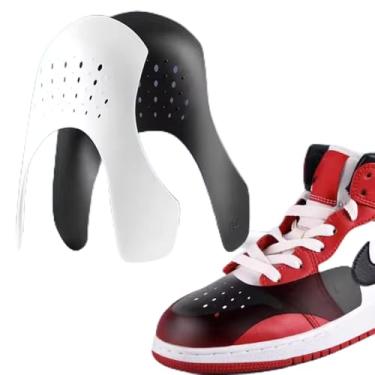 Imagem de 1 par de protetores de dedos universais, anti-vincos para sapatos, inserção confortável e respirável, prevenção de rugas para homens e mulheres, branco