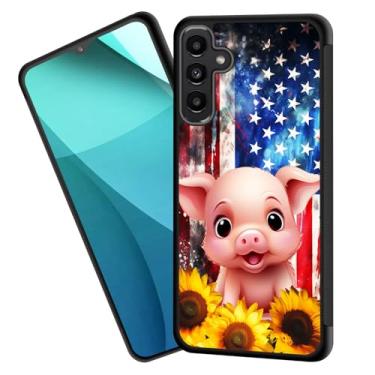 Imagem de ZQLPLZR Capa para Galaxy A35 5G, bordas antiderrapantes para pneus, design fofo, à prova de choque, proteção total, capa traseira preta para Samsung Galaxy A35 5G 6,6 polegadas 2024, bandeira
