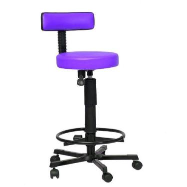 Imagem de Cadeira Mocho Alto Slim Secretária / RB CADEIRAS - Mix Moveis, Roxo