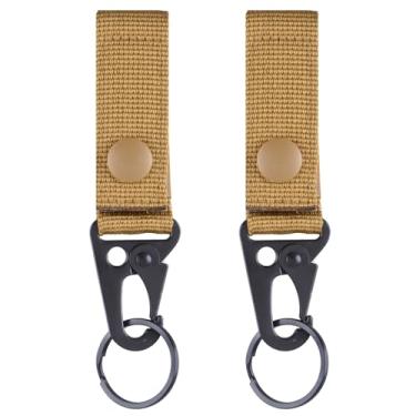 Imagem de TRIWONDER Porta-chaves tático Molle Gear Key Keeper Nylon chaveiro bolsa cinto porta-chaves porta-chaves suporte utilitário militar chaveiro gancho (Caqui - 2)