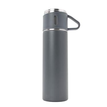 Imagem de Garrafa Termica Parede Dupla 3 Copo Aço Inox Squeeze 500ml Cor:Cinza