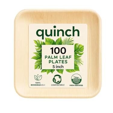 Imagem de QUINC Pratos quadrados de 12 cm | Pratos de sobremesa reutilizáveis elegantes para lanches, aperitivos e acompanhamentos (pacote com 25)