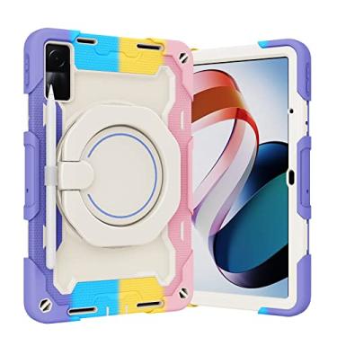 Imagem de Capa de silicone de grau militar para Xiaomi Redmi Pad SE 28.9 cm 2023, suporte giratório de 360° com capa protetora de corpo inteiro à prova de choque, capa de tablet resistente para crianças com