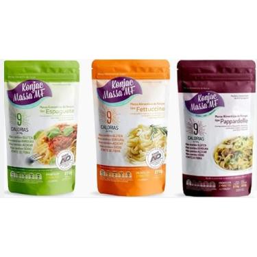 Imagem de Kit 03 Konjac Massas Tipo Espaguete,Fettuccine e Pappardelle de 270g