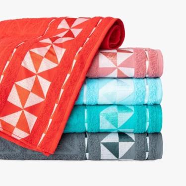 Imagem de Kit 2 Toalhas de Banho Gigante Luxo Diamante 75x150cm – Maciez e Conforto Extra (Cinza e Verde)