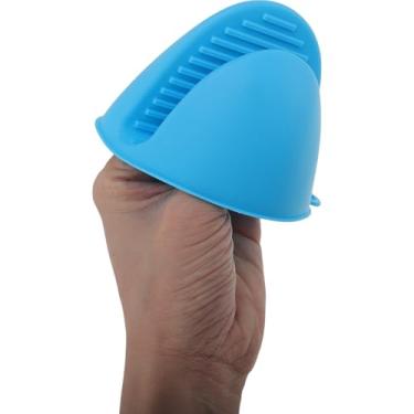 Imagem de Generic 1 peça de luvas de forno resistentes ao calor pinças de cozinha apenas lavagem à mão silicone azul 8,4 x 11 cm