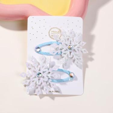 Imagem de 2 peças de grampos de cabelo novos princesa floco de neve de Natal adoráveis grampos de cabelo acessórios de cabelo prendedor de cabelo