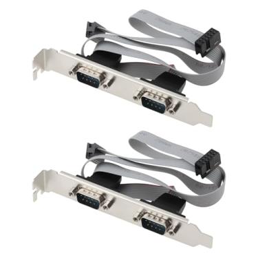 Imagem de SING F LTD 2 peças DB9 macho COM porta para IDC cabo serial de 10 pinos 2 portas serial RS232 para placa-mãe de computador, 30 cm