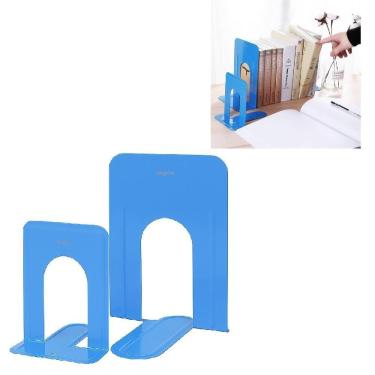 Imagem de Suporte Apoio Decorativo Para Livros Kit 2 Unidades Organizador De Documentos Cds E Dvds Azul