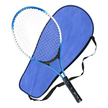 Imagem de harayaa Raquete de tênis infantil, equipamento de raquete de tênis infantil, ferramenta de treino portátil para iniciantes em academia de jardim, Azul