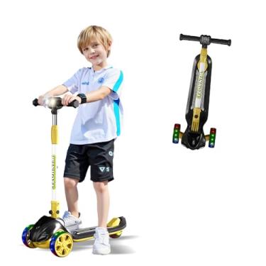 Imagem de Winhope Patinete para crianças, scooters de 3 rodas, 4 alturas ajustáveis para meninos e meninas de 3 a 8 anos, scooter infantil inclinada para dirigir (preto)