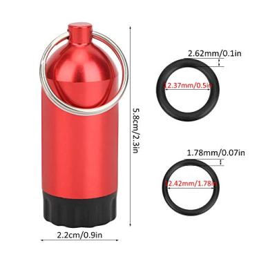 Imagem de ORINÇÕES DE CILINDRO DE MERGULHO GARRAFA DE ALUMÍNIO MINI ARMAZENAGEM CADEIA CHAVE BRASS VERMELHO AZUL PARA MERGULHADORES (Vermelho)