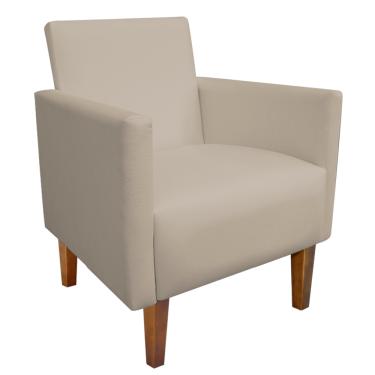 Imagem de Poltrona Jade Corino Bege Pes Chanfrado Castanho  M11 - D'Rossi