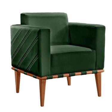 Imagem de Poltrona Delly Madeira Maciça Castellar Móbile Veludo Verde Veludo Verde