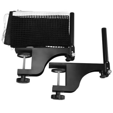 Imagem de Conjunto de rede de tênis de mesa com pino de fixação ajustável, rede de pongue retrátil e poste para torneios internos, 2 conjuntos de equipamentos profissionais