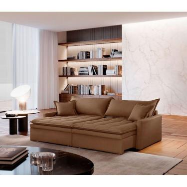 Imagem de Sofá Elegance Veludo 2 Módulos 100 Cm B25 Cm Meu Sofá Online B016 Veludo Marrom