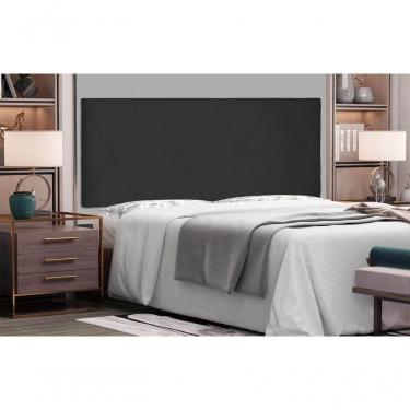 Imagem de Painel Aquilla Cama Box King 195Cm Suede Preto