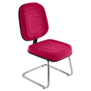 Imagem de Cadeira Diretor Para Escritório Cromada Linha Blenda Rosa