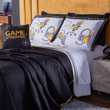 Imagem de Cobre Leito Dupla Face C/ Almofadas Casal 7Pçs