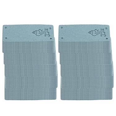 Imagem de Etiquetas de couro pu artesanais macias, acessórios de decoração de costura diy para carteira, chapéu, bolsa, pano, 100 peças 2x5cm, material super fibra (02)