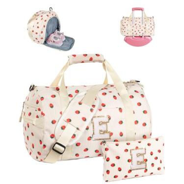 Imagem de Vogewood Presente para crianças de 3, 4, 5, 6, 7, 8, 9, 10, 11 e 12 anos, bolsa de ginástica, bolsa de viagem inicial com bolsa de maquiagem, Bege, E