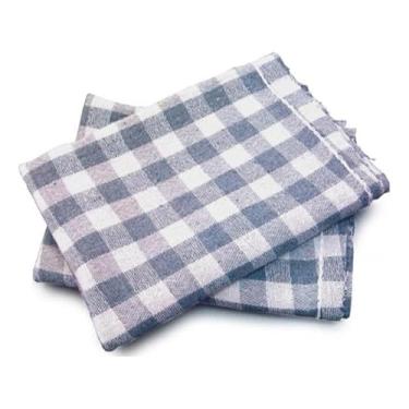 Imagem de Kit 10 Saco Pano Xadrez Azul Multiuso Limpeza 42 Cm X 68 Cm