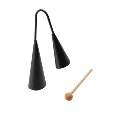 Imagem de Angel Agogo Bell – Instrumento de percussão de sino duplo com cabo de madeira, 22 cm de comprimento – Ideal para educação musical e treinamento de ritmo