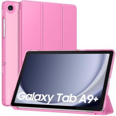 Imagem de MoKo Capa para Galaxy Tab A9+/A9 Plus 11 polegadas 2023, capa protetora inteligente de suporte fino com capa traseira translúcida de policarbonato rígido para tablet Tab A9 Plus (SM-X210/X216/X218