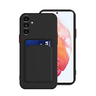 Imagem de Anlalish Compatível com Samsung S25 FE, capa de telefone de silicone TPU com suporte para cartão, para Samsung Galaxy S25 FE, capas protetoras à prova de choque para mulheres/homens (preto)