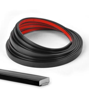 Imagem de Wowstar Acabamento de 3,5 m, acabamento de moldagem para paredes, bordas, bordas, molduras de janela, azulejos de backsplash, acabamento flexível e autoadesivo, preto