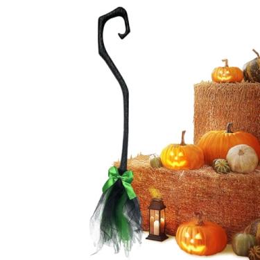 Imagem de Rrlihjgu Vassoura De Bruxa - Vassoura Decorativa De 94 Cm - Decoração Assustadora Portátil Com Para Parede Porta Exterior Interior Quintal - Varanda Jardim Frente Da Casa Interior E Exterior