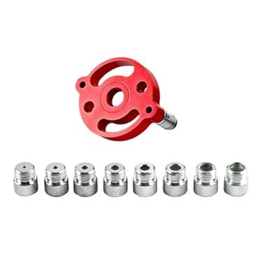Imagem de RNXRZANK Kit de Guia de Broca Autocentrante para Furos de 6 a 10 Mm, Gabarito de Cavilha Autocentrante, Guia de Broca Manual para Juntas de Madeira, Vermelho, 8
