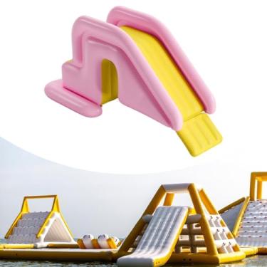 Imagem de RNXRZANK Tobogã Aquático Inflável para Crianças, Acessório Robusto para Uso Externo, Rosa, Tamanho real