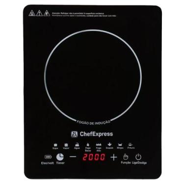 Imagem de Fogão Cooktop Elétrico Chef Express De Indução Vitrocerâmica 3500w 2 B