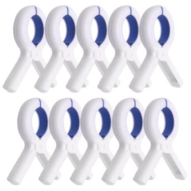 Imagem de GDFYMI 10 peças de clipes brancos para cadeira de praia de plástico para cadeiras de praia clipes de toalha para cadeiras de piscina de cruzeiro, colcha, suporte de roupas