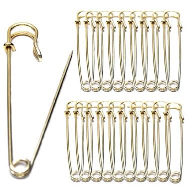 Imagem de 20 pinos de segurança grandes, pinos de segurança de aço resistente de 10 cm para roupas, cobertores, artesanato, saias, saias curtas, couro, lona e lã, etc. (dourado)