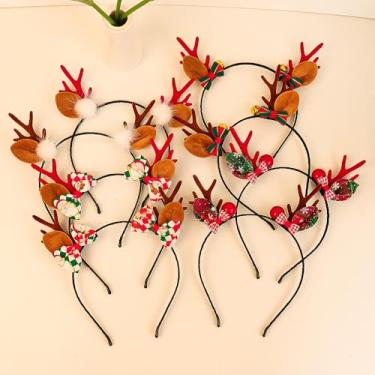 Imagem de Tiara de Natal com chifre de alce para homens e mulheres, decorações de Natal, presente de Natal, acessórios de cabelo, suprimentos de festa (tipo D)