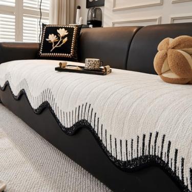 Imagem de Capa de sofá secional em forma de L com espreguiçadeira, capas de sofá 3 assentos em forma de L, laváveis e antiderrapantes C 110 x 110