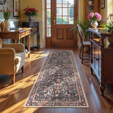 Imagem de HGTRH Tapete para cozinha lavável, tapete de cozinha corredor antiderrapante, tapete de veludo de cristal estreito corredor para entrada corredores cozinha lavanderia, amigo da pele C 50 x 200 cm