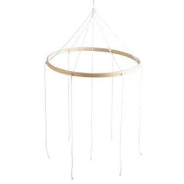 Imagem de oshhni Móbile de bebê com estrutura redonda, sino de vento, decoração DIY para berçário, brinquedos infantis, artesanato criativo, suporte para sino de, 23cm 6 Furos