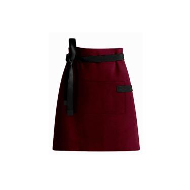 Imagem de Avental de Cintura Vinho Preto Barista Chef Bistro Unissex