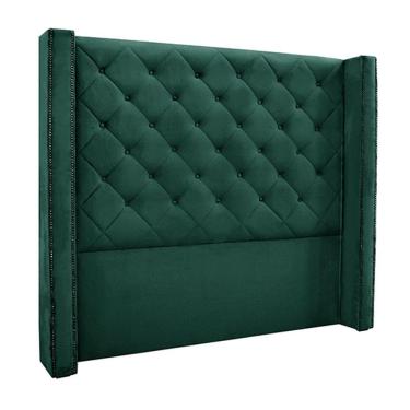 Imagem de Cabeceira King Size 2,19m Loewe Veludo Verde Floresta