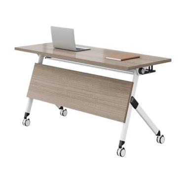 Imagem de SPXMQSS Mesa de conferência dobrável, mesa de seminário de reunião dobrável, design de economia de espaço para reuniões de escritório e salas de aula, 120 x 50 x 75 cm
