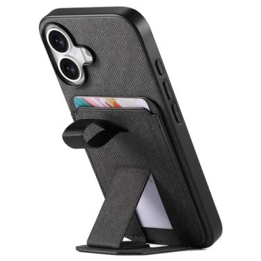 Imagem de FWYANZH Capa de couro para iPhone 17 Pro Max/17 Pro/Air/17, capa carteira com suporte oculto com compartimento para cartão, capa protetora à prova de choque, preta, Air