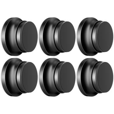 Imagem de 6 batentes de porta para parede, protetor de parede de maçaneta de porta de 4 x 2 cm com silicone e liga de alumínio, adesivo e amortecedor de porta de montagem de parafuso para paredes de casa e