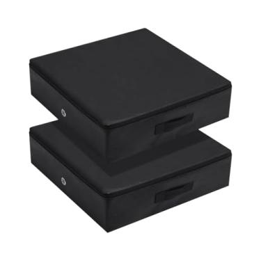 Imagem de KiBcsLic Conjunto de 2 Colchonetes de Levantamento de Peso Compactos com Alças para Fácil Transporte e Redução de Ruído para Academia, Garagem e Casa, Preto