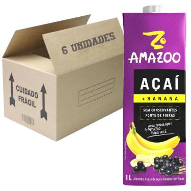 Imagem de Suco Amazoo Açai Banana 1L  4 Unidades 